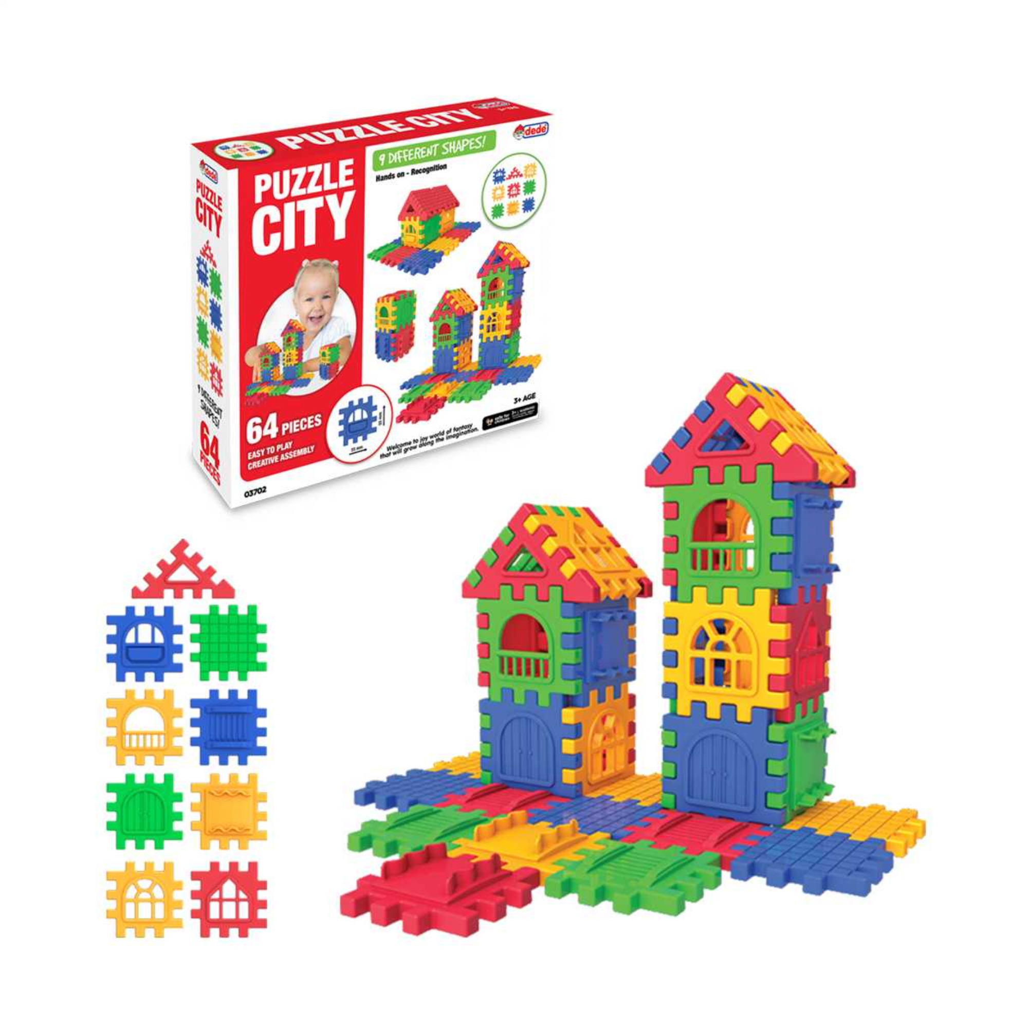 Dede, Puzzle City 64 Parça - cagdaskids.com