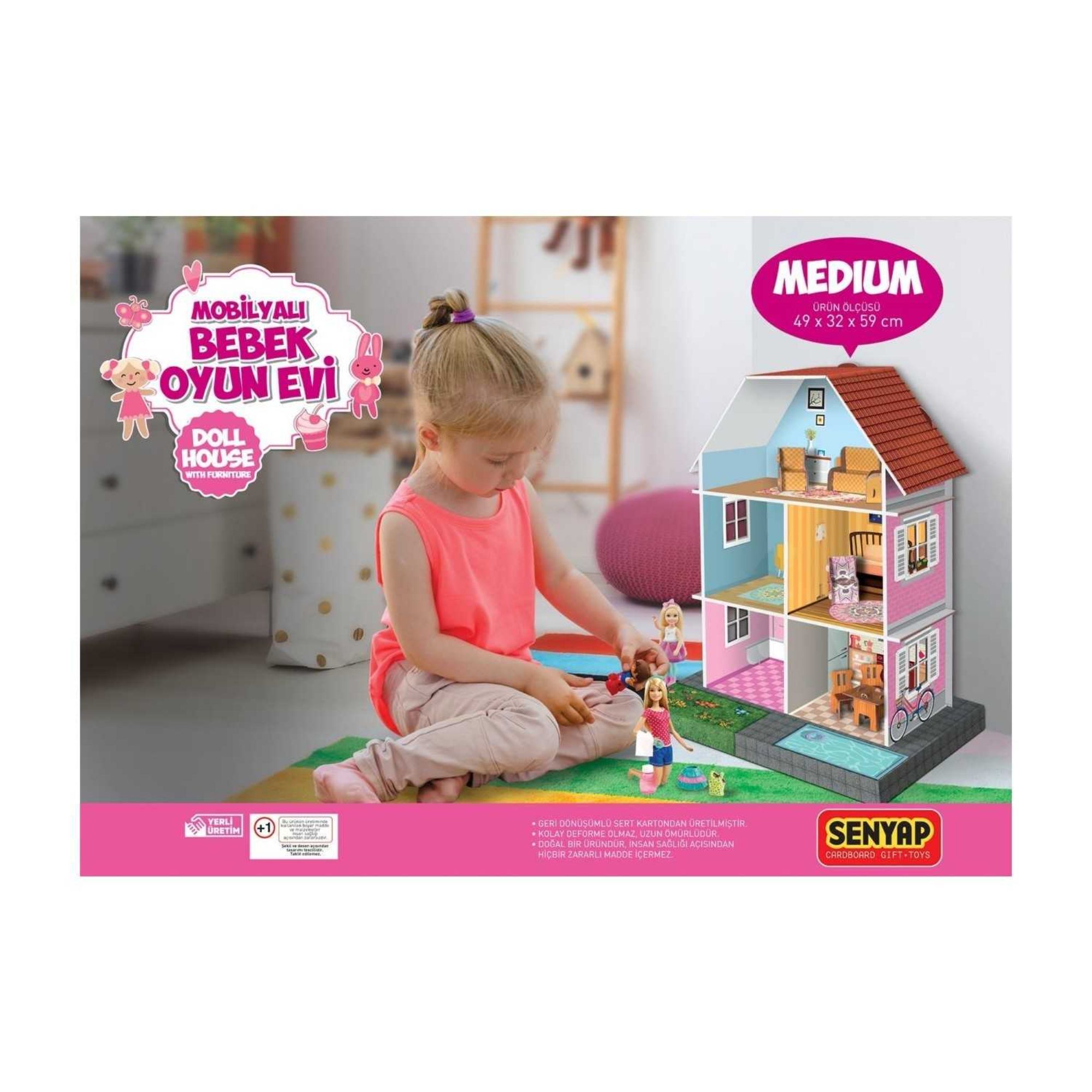 Bialdım Mobilyalı Bebek Oyun Evi Medium